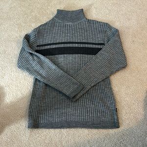 striped turtleneck sweater